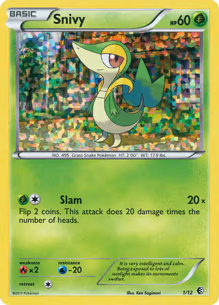 Snivy 1/12 Pokemon card