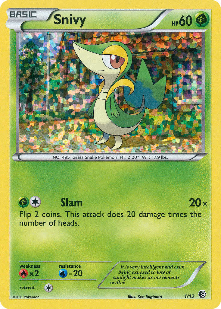 Snivy 1/12 Pokemon card