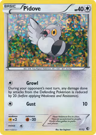 Pidove 11/12 Pokemon card