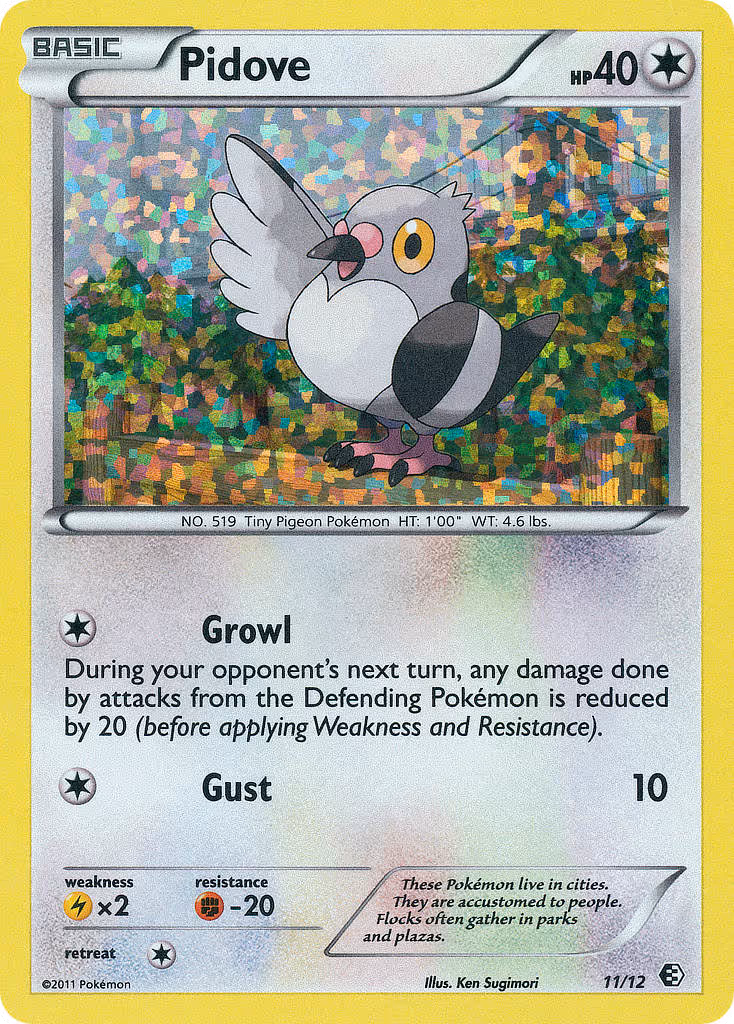 Pidove 11/12 Pokemon card
