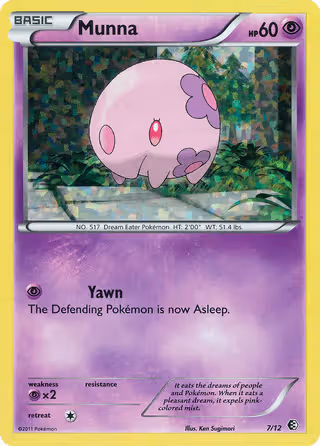 Munna 7/12 Pokemon card