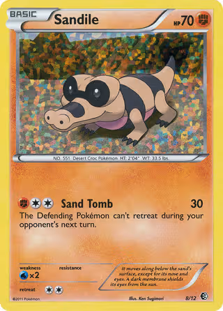 Sandile 8/12 Pokemon card