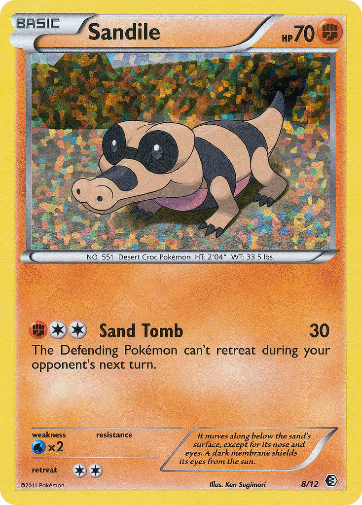 Sandile 8/12 Pokemon card