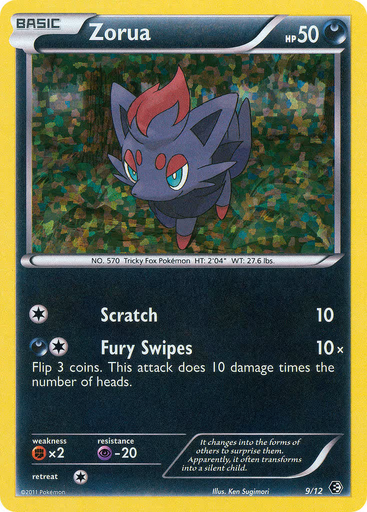 Zorua 9/12 Pokemon card