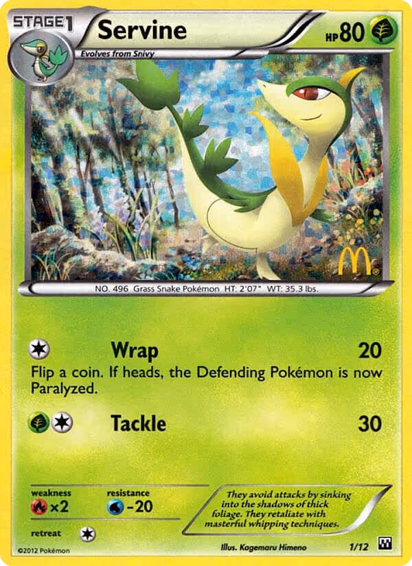 Servine 1/12 Pokemon card