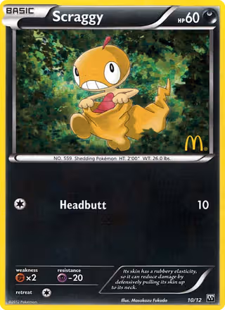 Scraggy 10/12 Pokemon card