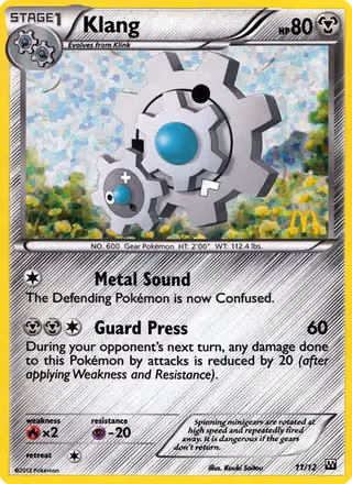 Klang 11/12 Pokemon card