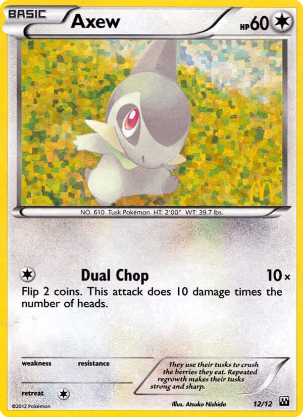 Axew 12/12 Pokemon card