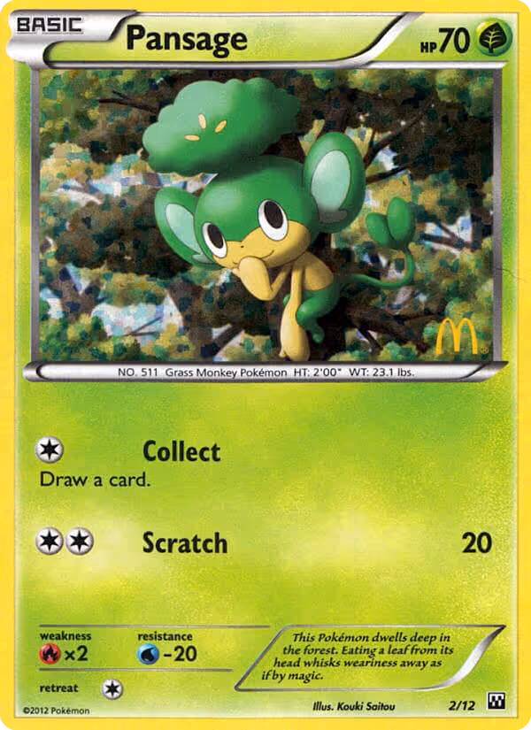 Pansage 2/12 Pokemon card