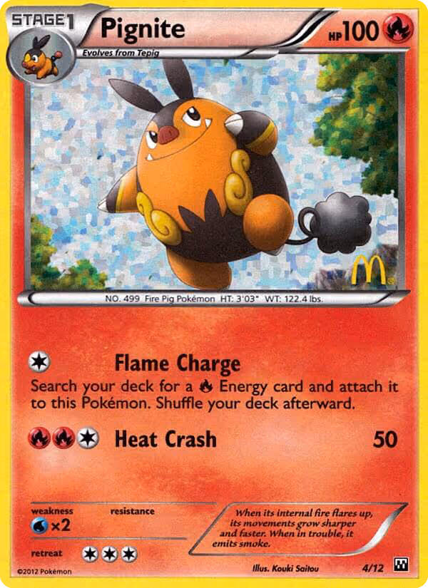 Pignite 4/12 Pokemon card