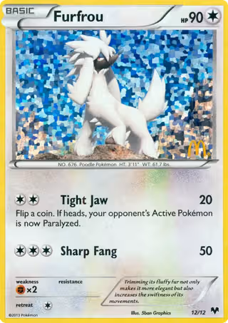 Furfrou 12/12 Pokemon card