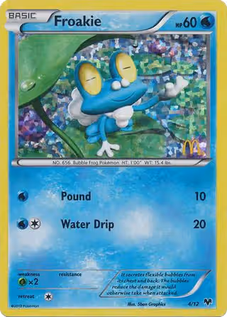 Froakie 4/12 Pokemon card