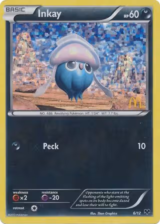 Inkay 6/12 Pokemon card