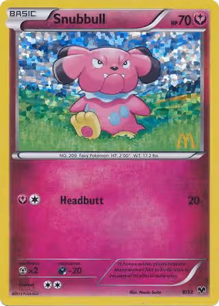 Snubbull 8/12 Pokemon card