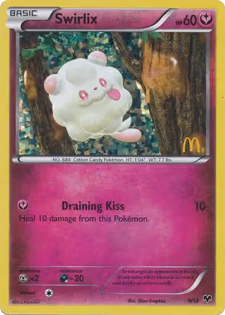 Swirlix 9/12 Pokemon card