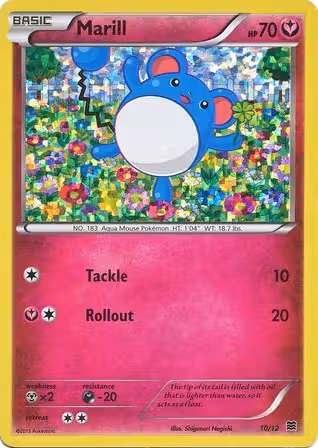 Marill 10/12 Pokemon card