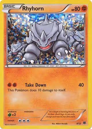 Rhyhorn 8/12 Pokemon card
