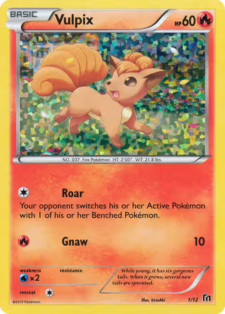 Vulpix 1/12 Pokemon card