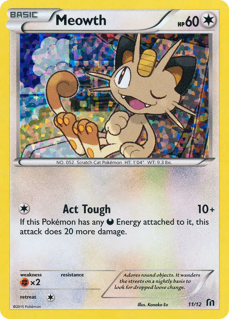 Meowth 11/12 Pokemon card
