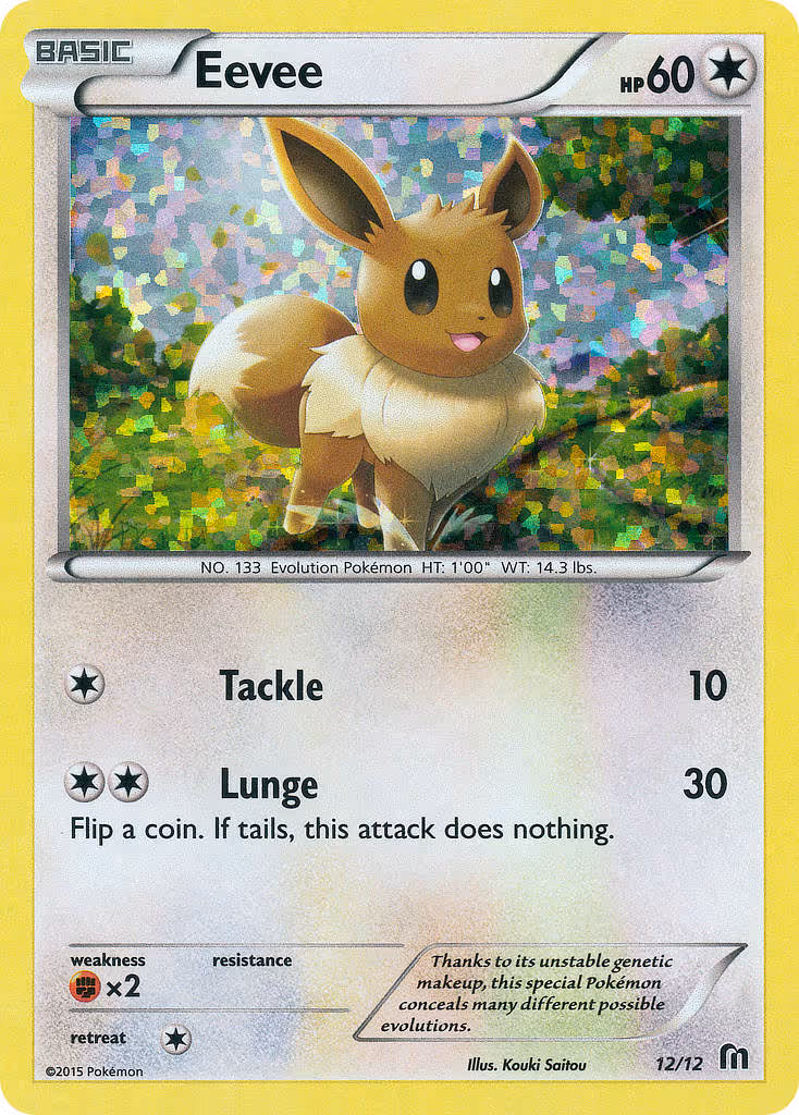 Eevee 12/12 Pokemon card