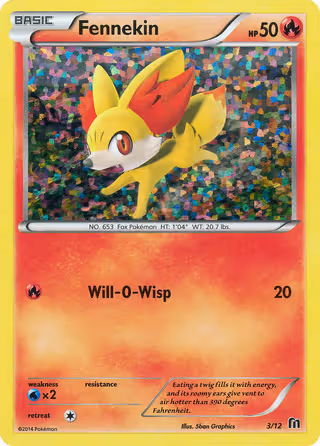 Fennekin 3/12 Pokemon card