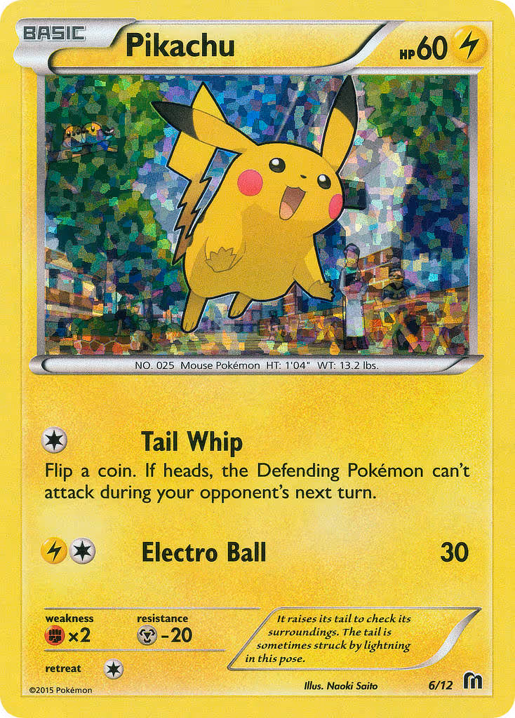 Pikachu 6/12 Pokemon card