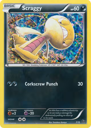Scraggy 7/12 Pokemon card