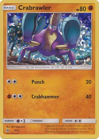 Crabrawler 7/12 Pokemon card