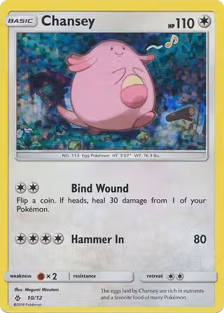 Chansey 10/12 Pokemon card