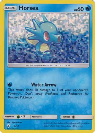 Horsea 3/12 Pokemon card