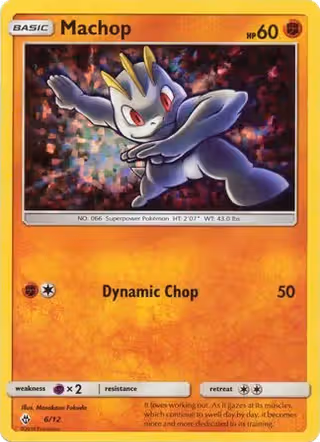 Machop 6/12 Pokemon card