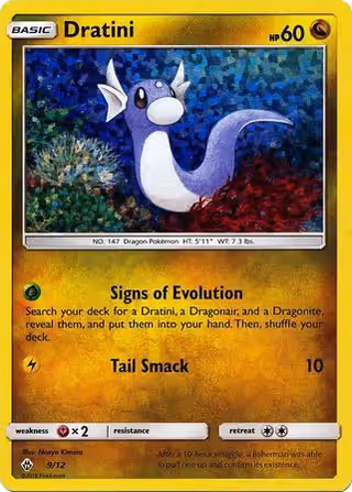 Dratini 9/12 Pokemon card