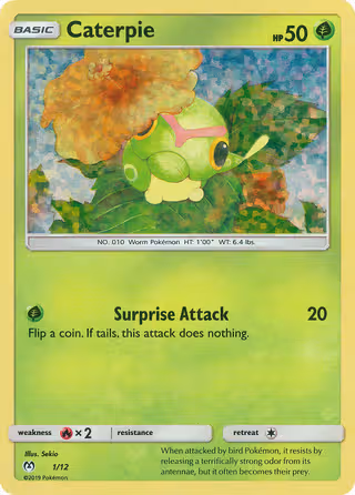Caterpie 1/12 Pokemon card