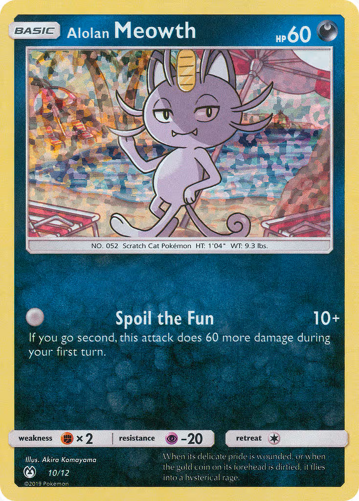 Alolan Meowth 10/12 Pokemon card