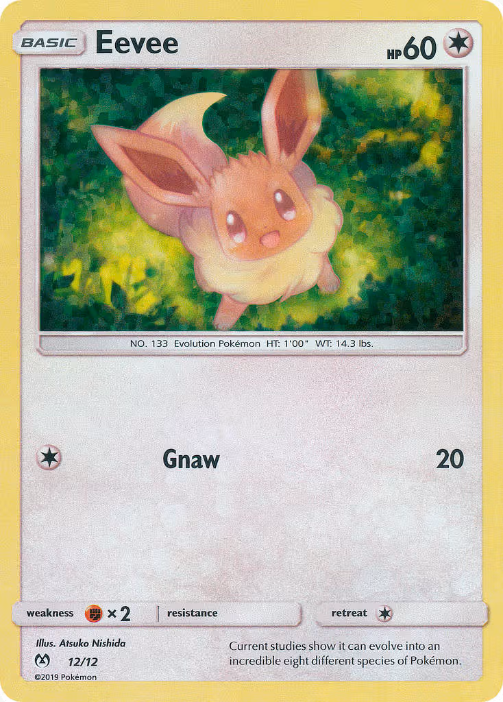 Eevee 12/12 Pokemon card