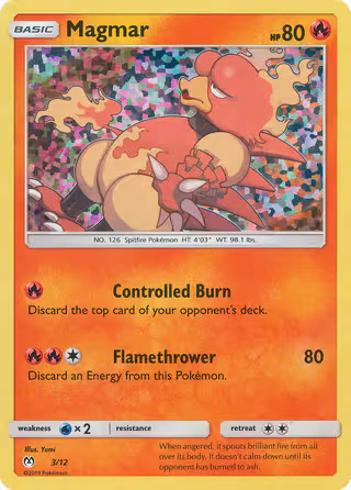Magmar 3/12 Pokemon card
