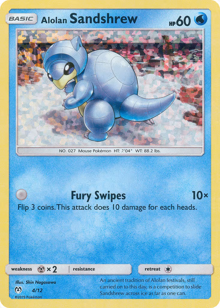 Alolan Sandshrew 4/12 Pokemon card