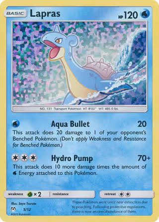 Lapras 5/12 Pokemon card