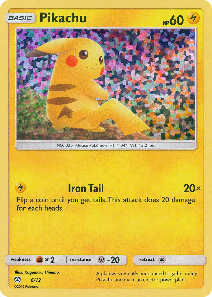 Pikachu 6/12 Pokemon card