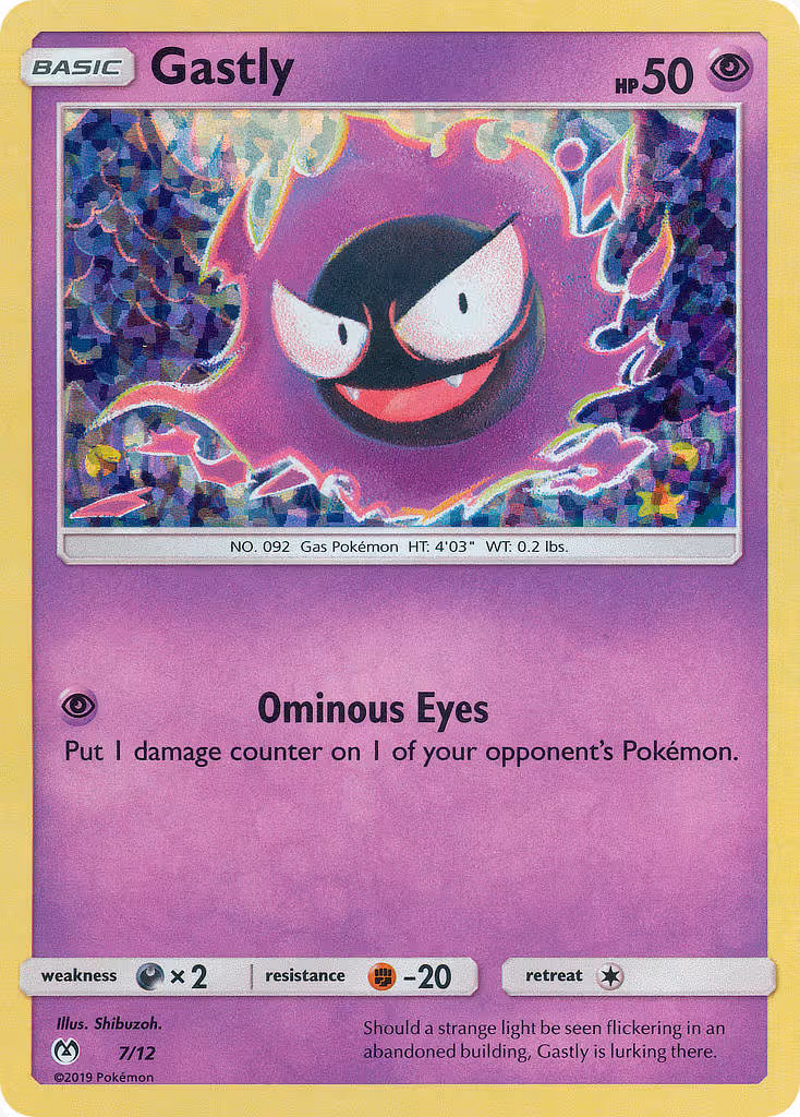 Gastly 7/12 Pokemon card