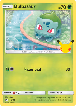 Bulbasaur 1/25 Pokemon card