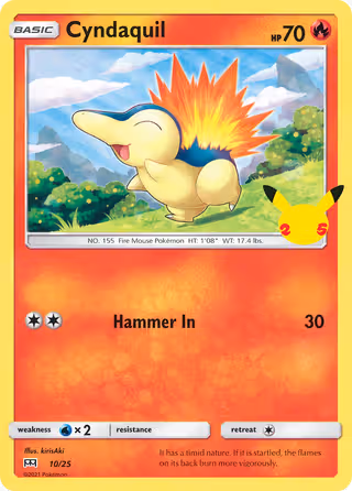 Cyndaquil 10/25 Pokemon card