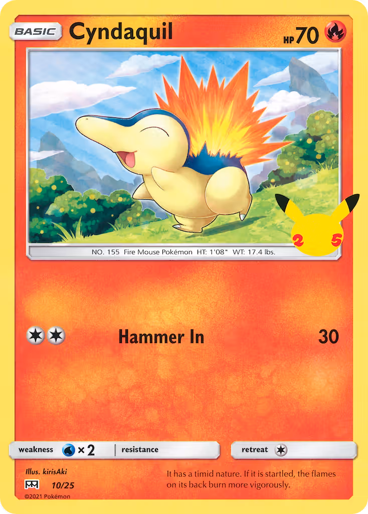 Cyndaquil 10/25 Pokemon card