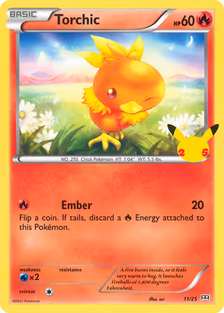 Torchic 11/25 Pokemon card