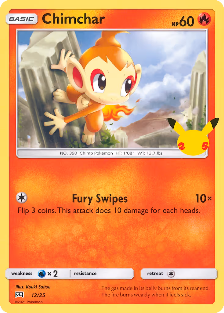 Chimchar 12/25 Pokemon card