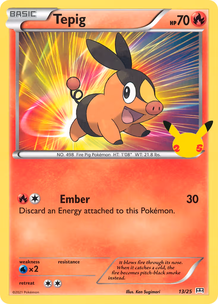 Tepig 13/25 Pokemon card