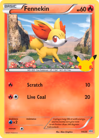 Fennekin 14/25 Pokemon card