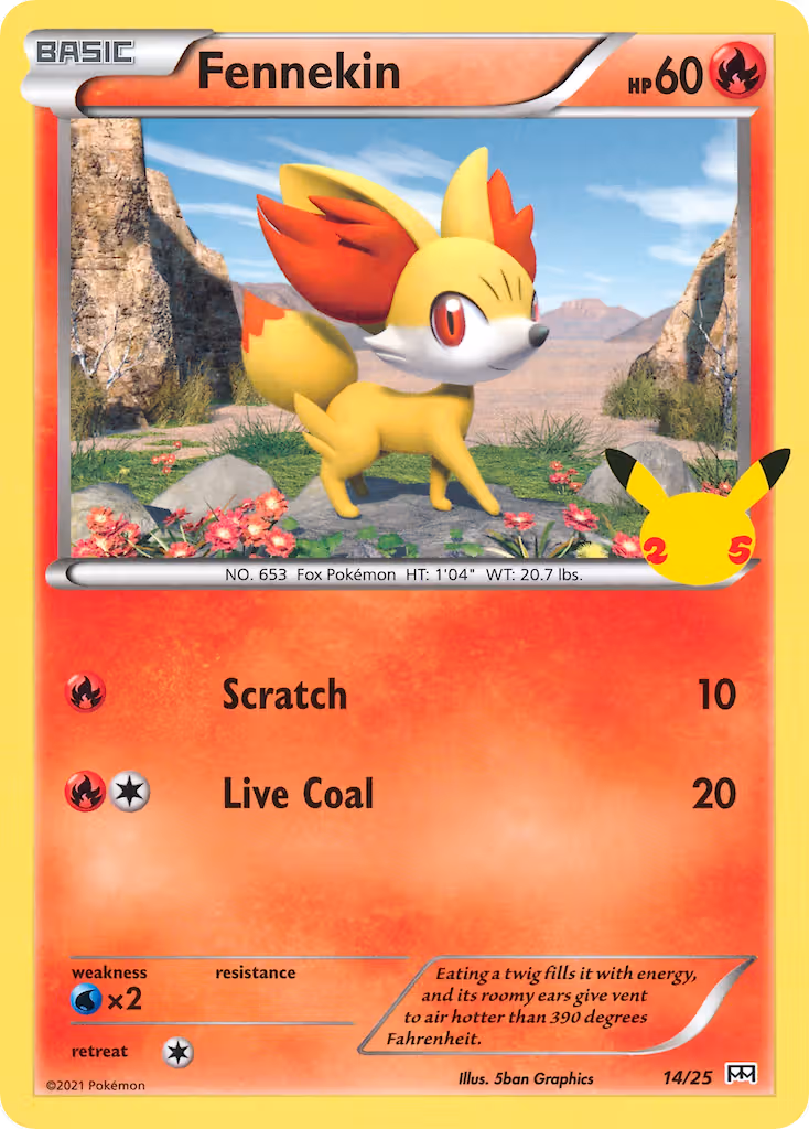 Fennekin 14/25 Pokemon card