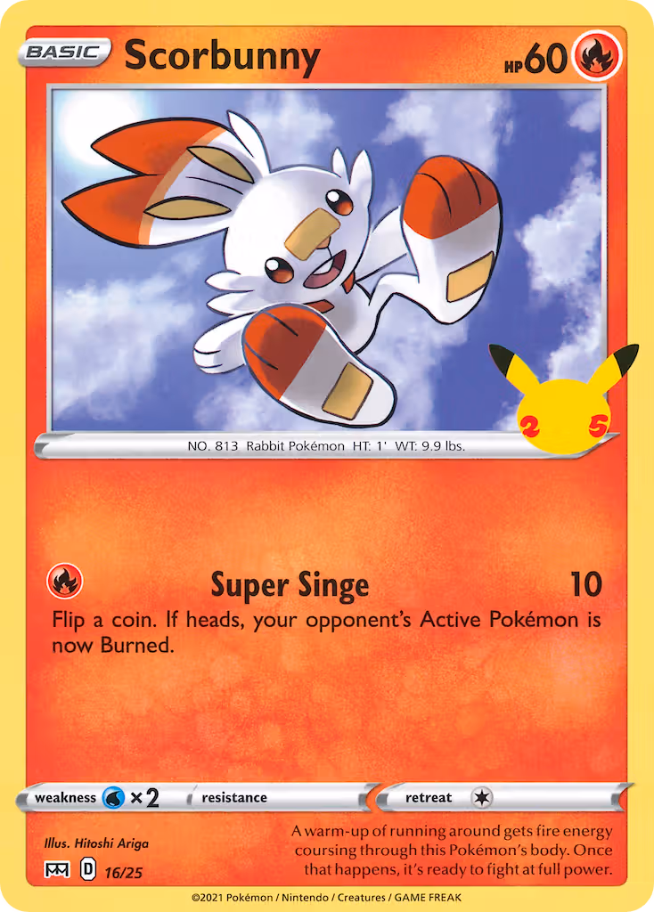 Scorbunny 16/25 Pokemon card