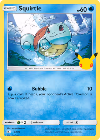 Squirtle 17/25 Pokemon card